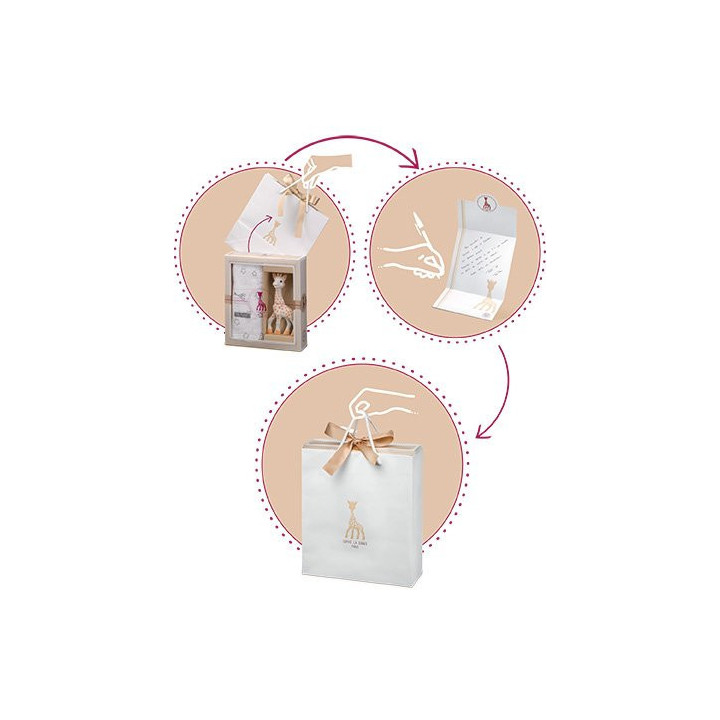 Set Cadou SOPHIEsticat Cu Girafa Sophie Si Scutec 120x120 cm