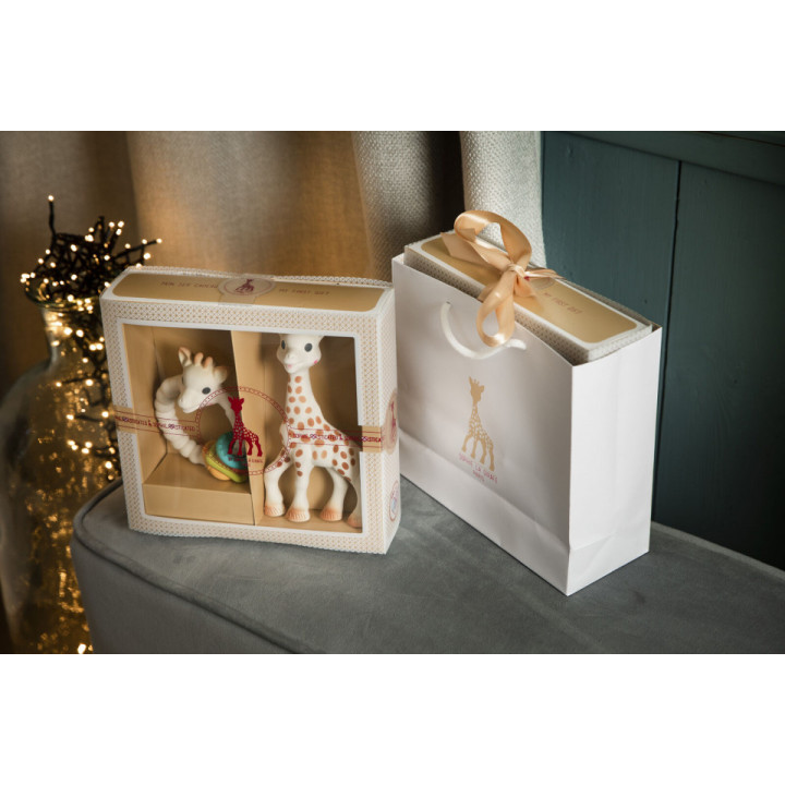 Set Cadou SOPHIEsticat Cu Girafa Sophie Si inel de dentitie Colo'Rings